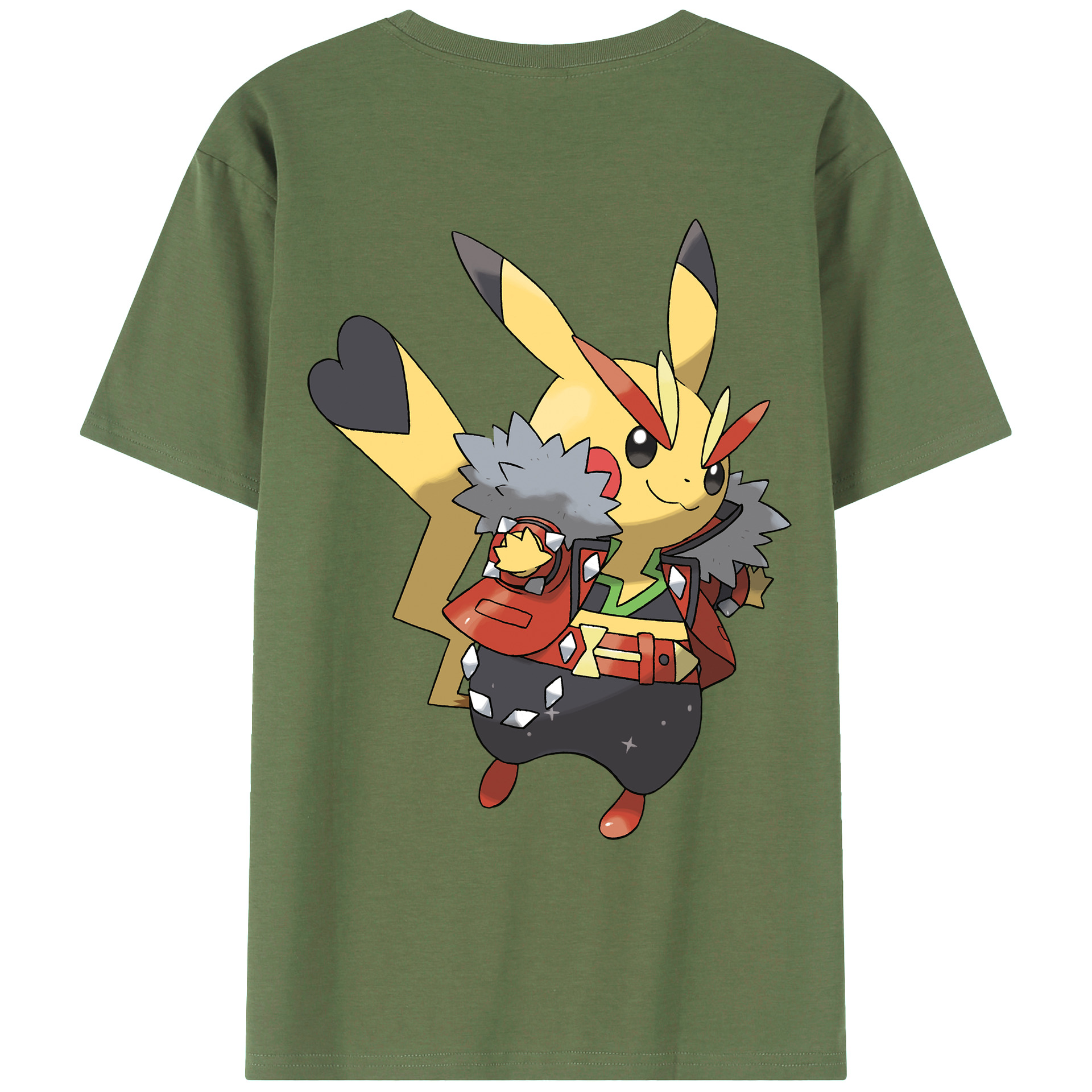 （画像用） ポケットモンスター Pokémon 綿100％ メンズ半袖Tシャツ（バックプリント） 通気性